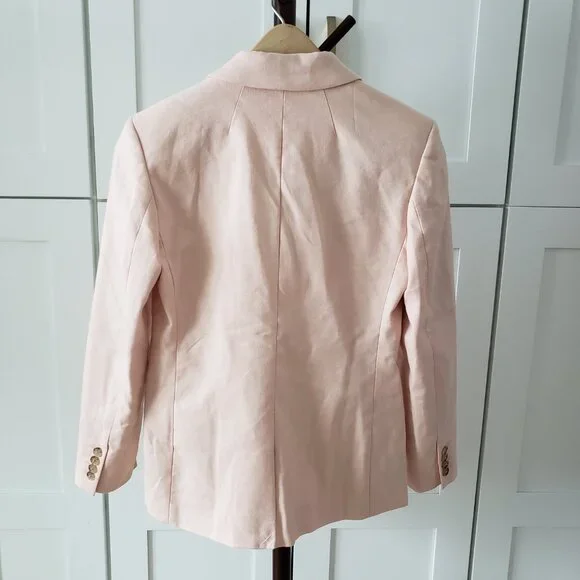 J Crew Blazer Womens 4 Pink Alexandra Linen Stretch Blend - Picture 4 of 11